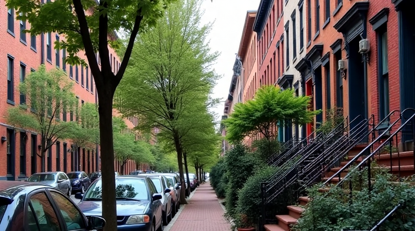 Historic rowhouses on a residential street in Boston, everyday housing context for cost-of-living planning.