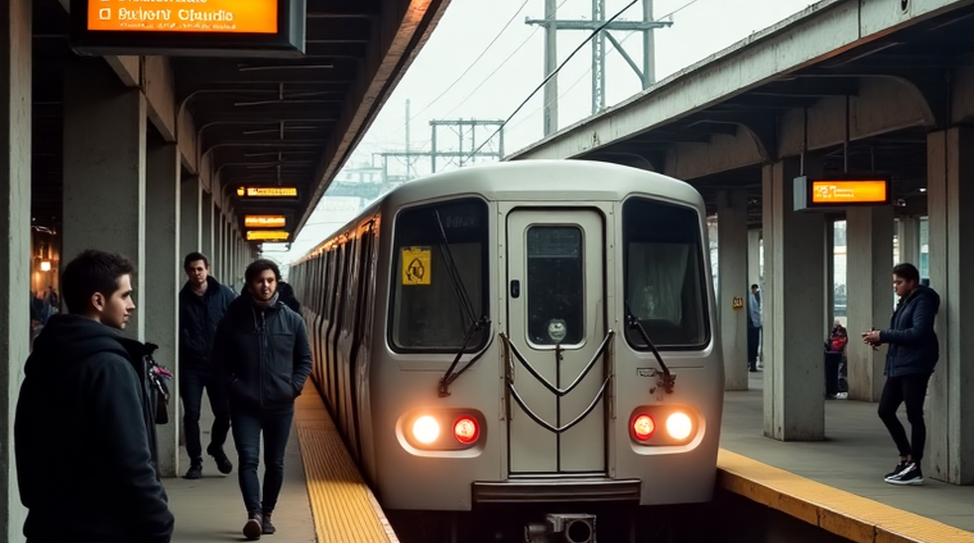 Muni light rail at a San Francisco station platform, everyday transit context for commute cost planning.